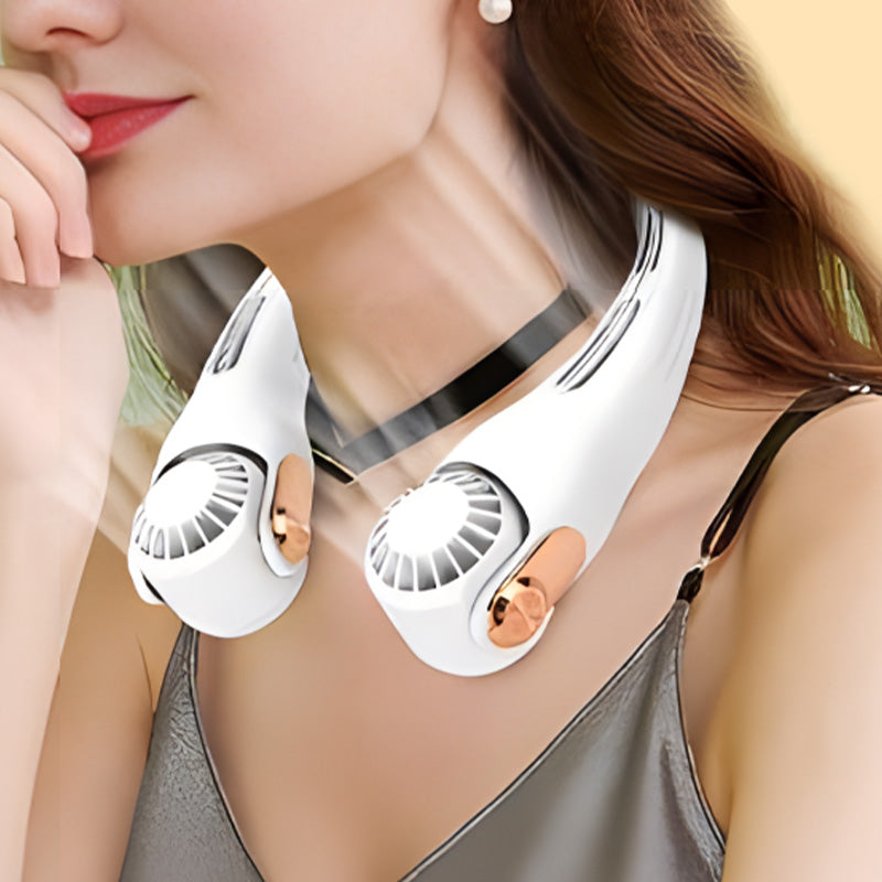 Neck Air Conditioner Fan – Ultra‑quiet, 360° rotating, 3 speeds. Hands‑free cooling, long battery. Summer essential! 😎🌬️